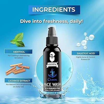 Muuchstac Ocean Face Wash for Men 100 ml Pack of 2