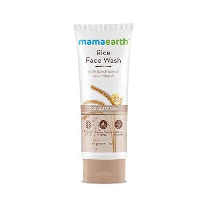 Mamaearth Rice Face Wash With Rice Water for Glass Skin - 100 ml