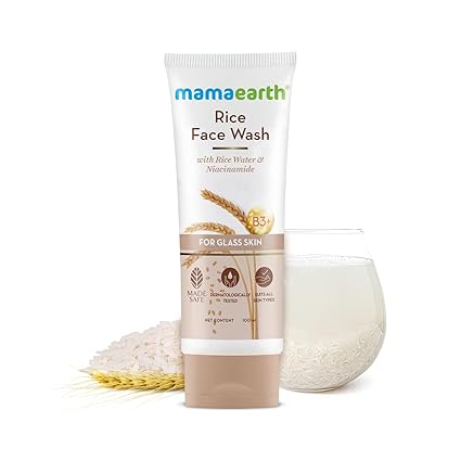 Mamaearth Rice Face Wash With Rice Water for Glass Skin - 100 ml