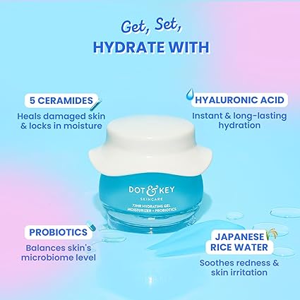 Dot and Key 72Hr Hydrating gel + probiotics 60ml
