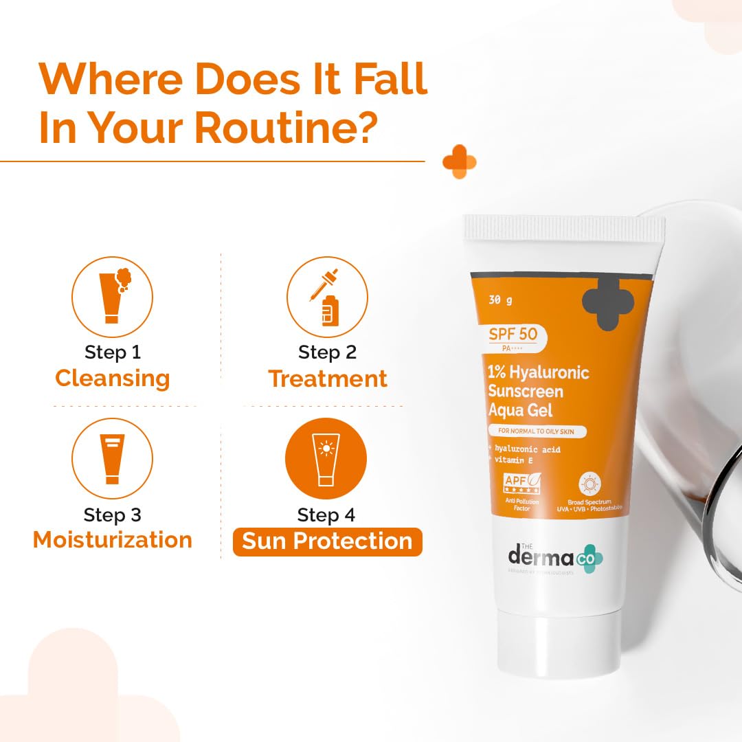 The Derma Co.1% Hyaluronic Sunscreen SPF 50 Aqua Gel, PA++++ 30g