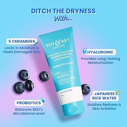 Dot and Key Ceramides & Hyaluronic Hydrating Face Cream Moisturizer 100g